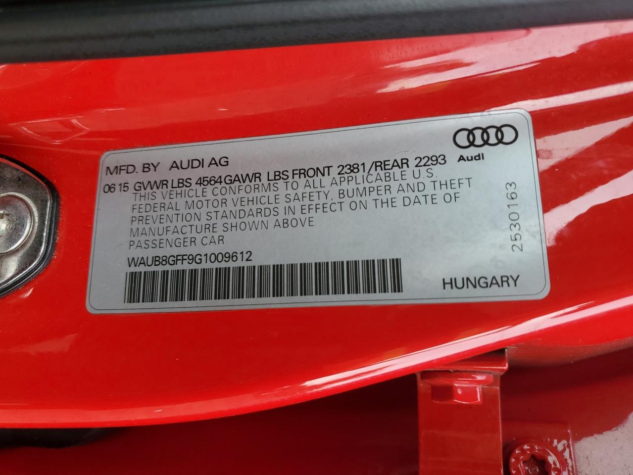 WAUB8GFF9G1009612 2016 Audi A3 Premium