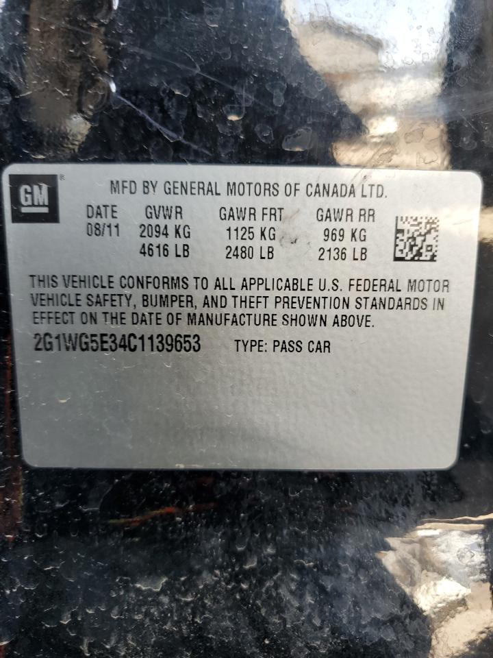 2G1WG5E34C1139653 2012 Chevrolet Impala Lt