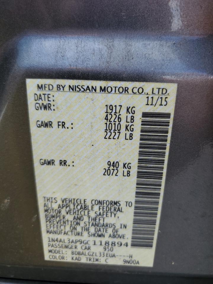 1N4AL3AP9GC118894 2016 NISSAN ALTIMA - Image 12