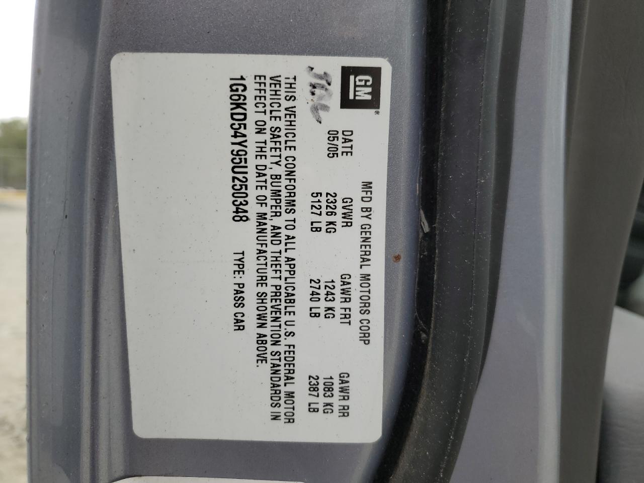 2005 Cadillac Deville VIN: 1G6KD54Y95U250348 Lot: 71495824