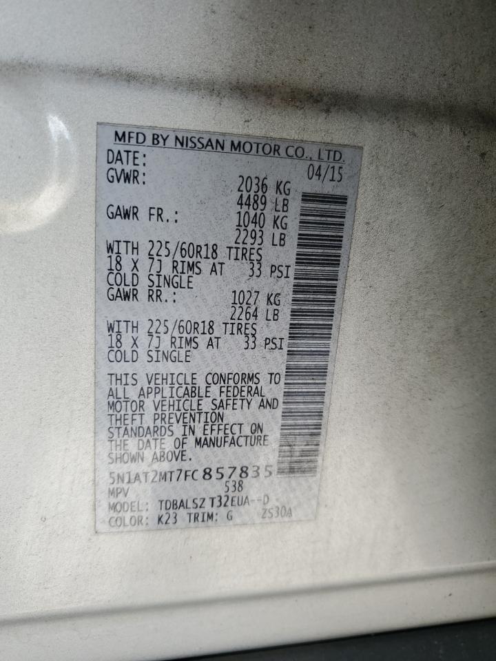 5N1AT2MT7FC857835 2015 Nissan Rogue S