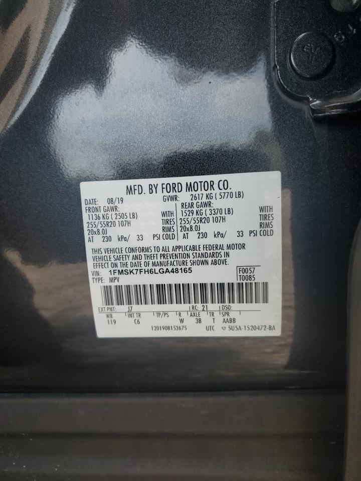 1FMSK7FH6LGA48165 2020 Ford Explorer Limited