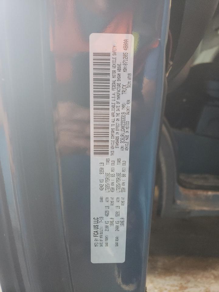 2019 Ram Promaster 3500 3500 High VIN: 3C6URVJGXKE553319 Lot: 72079824