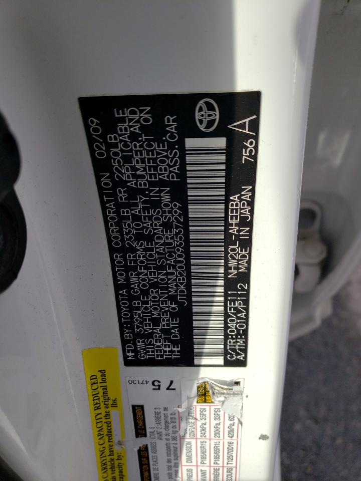 JTDKB20U093537299 2009 Toyota Prius