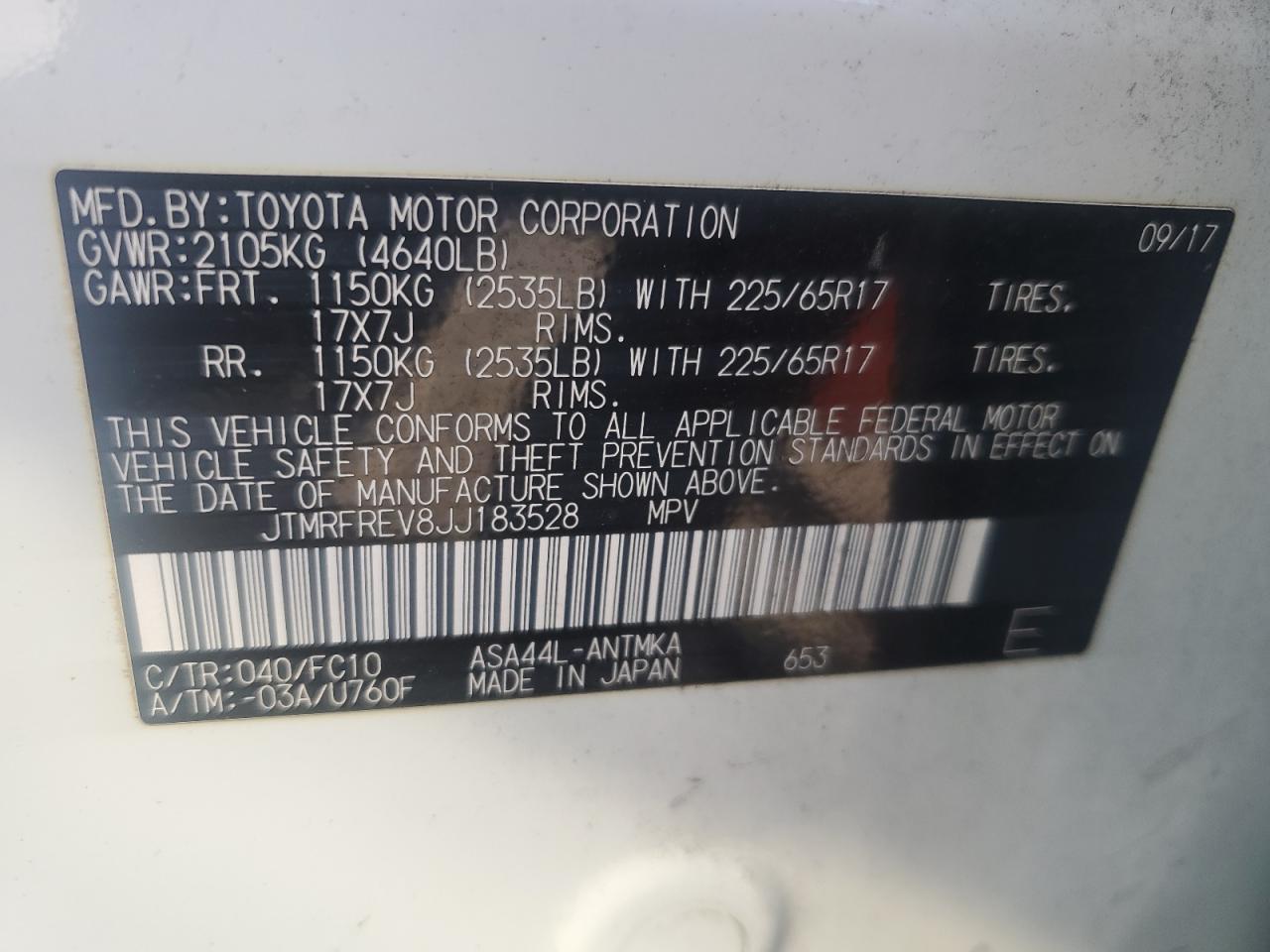 JTMRFREV8JJ183528 2018 Toyota Rav4 Adventure