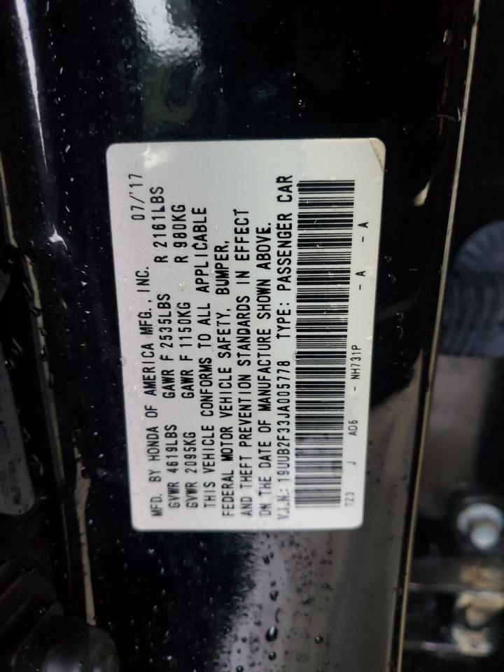 19UUB2F33JA005778 2018 Acura Tlx