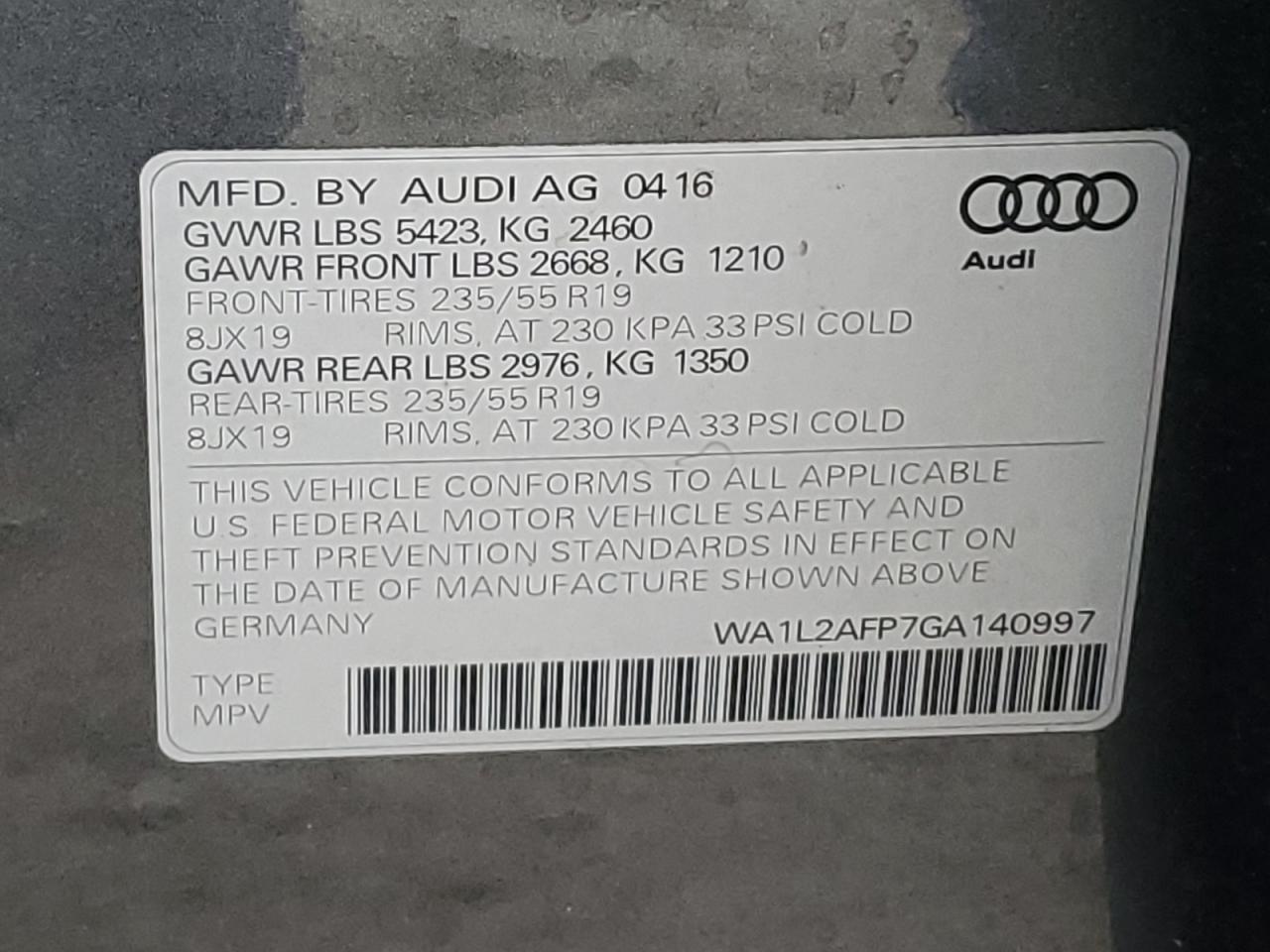 WA1L2AFP7GA140997 2016 Audi Q5 Premium Plus