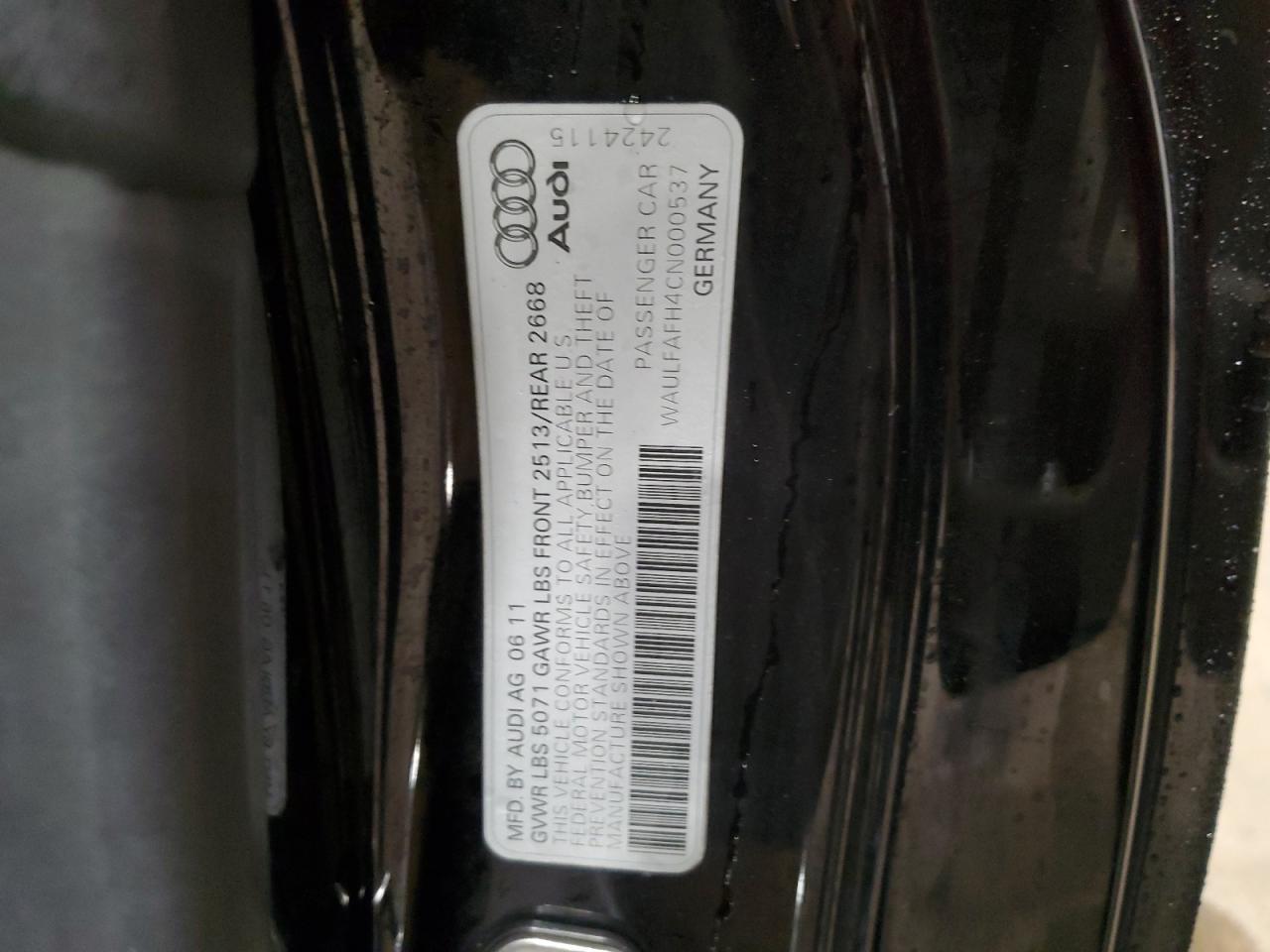 WAULFAFH4CN000537 2012 Audi A5 Premium Plus