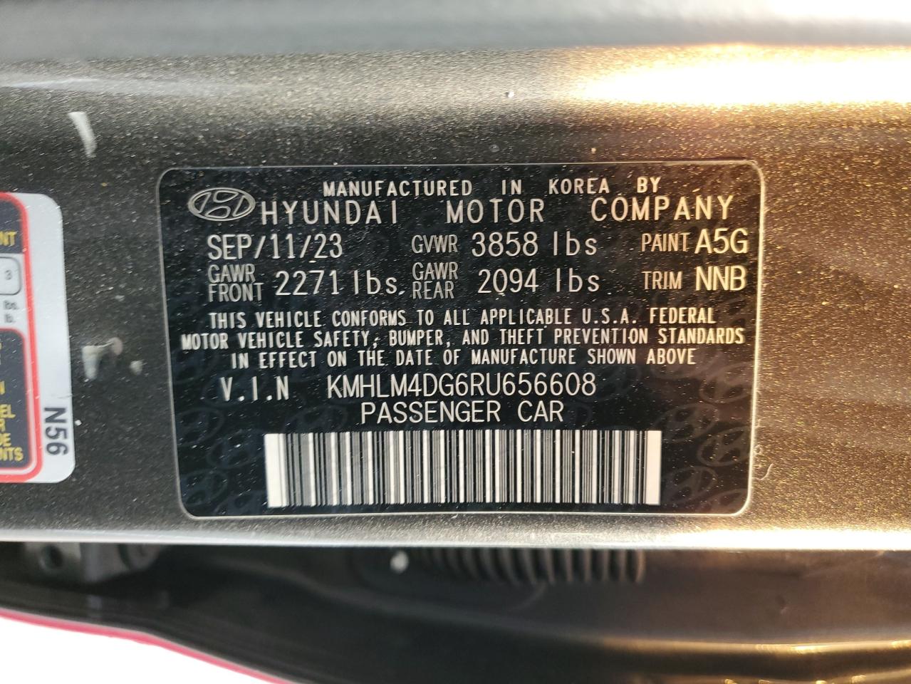 KMHLM4DG6RU656608 2024 Hyundai Elantra Sel