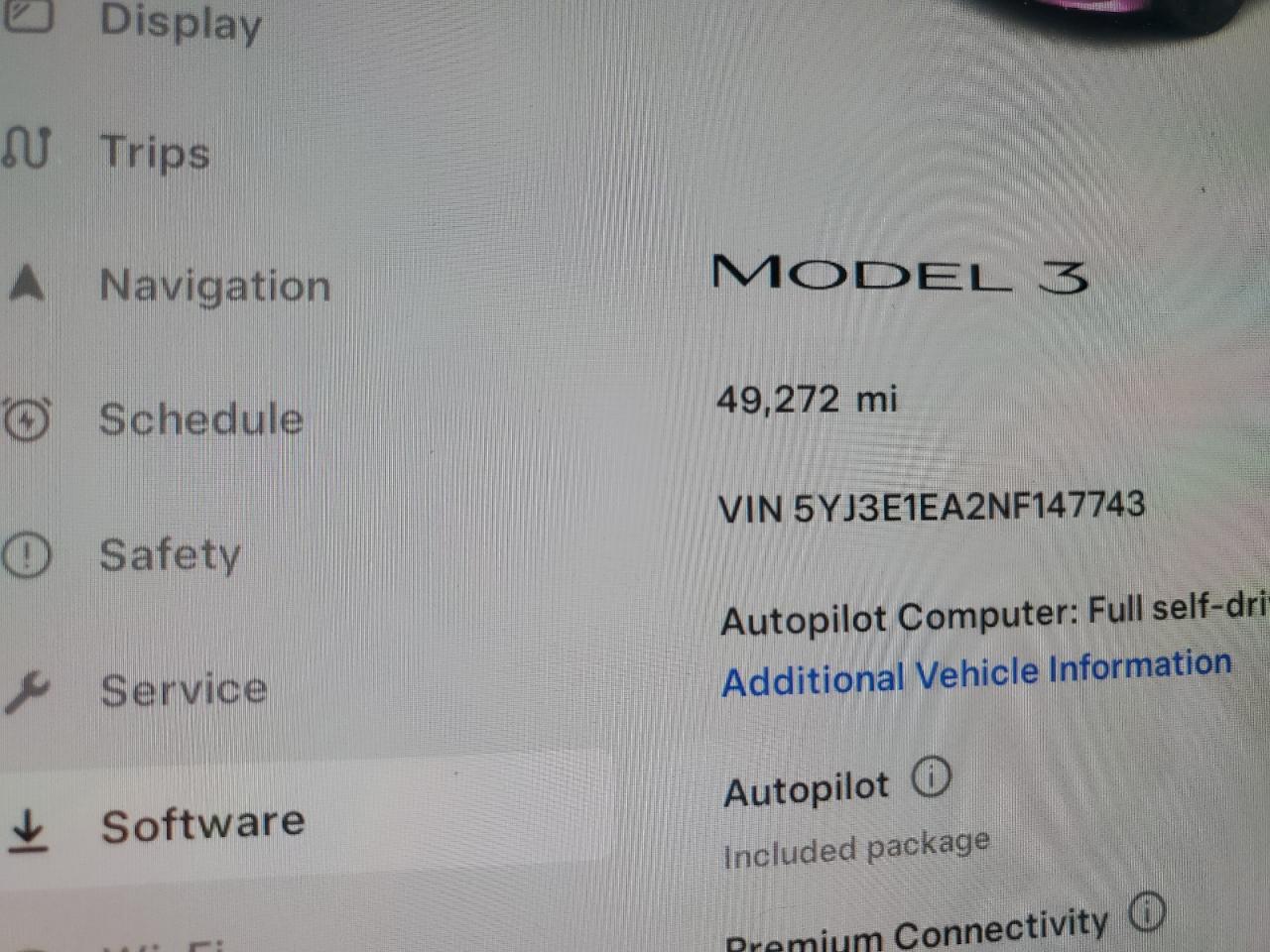 5YJ3E1EA2NF147743 2022 Tesla Model 3