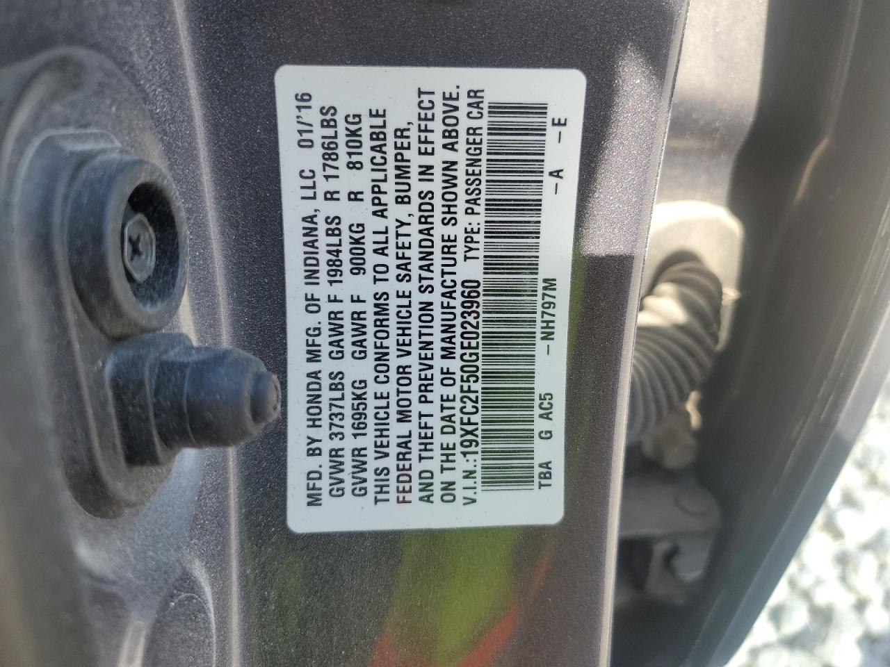 19XFC2F50GE023960 2016 HONDA CIVIC - Image 14