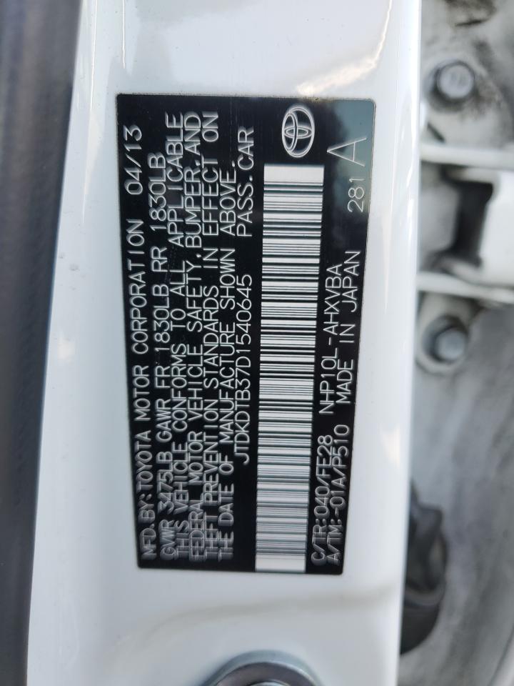 JTDKDTB37D1540645 2013 Toyota Prius C