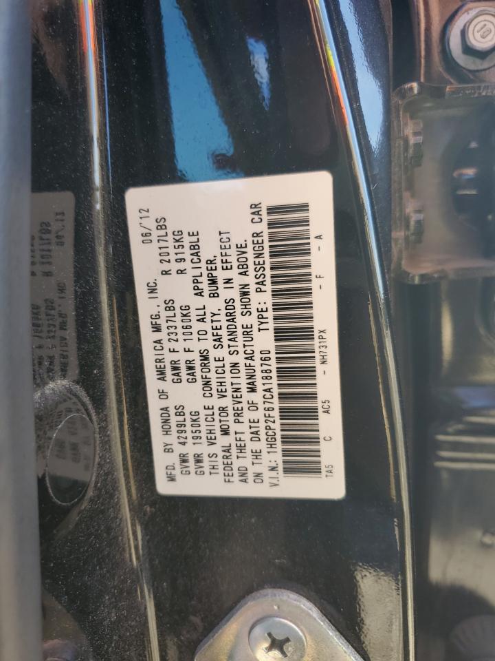 1HGCP2F67CA188760 2012 Honda Accord Se