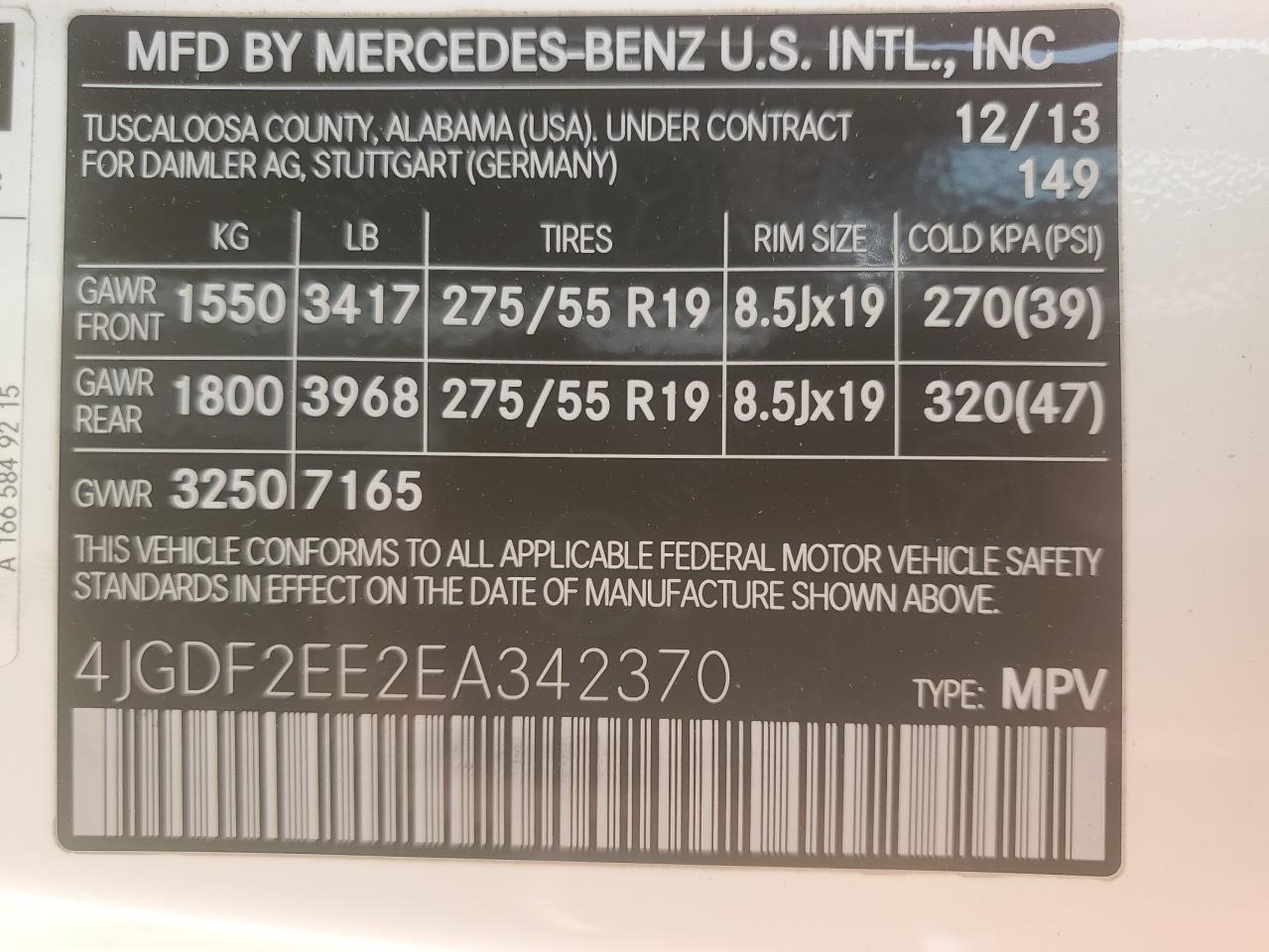 4JGDF2EE2EA342370 2014 Mercedes-Benz Gl 350 Bluetec