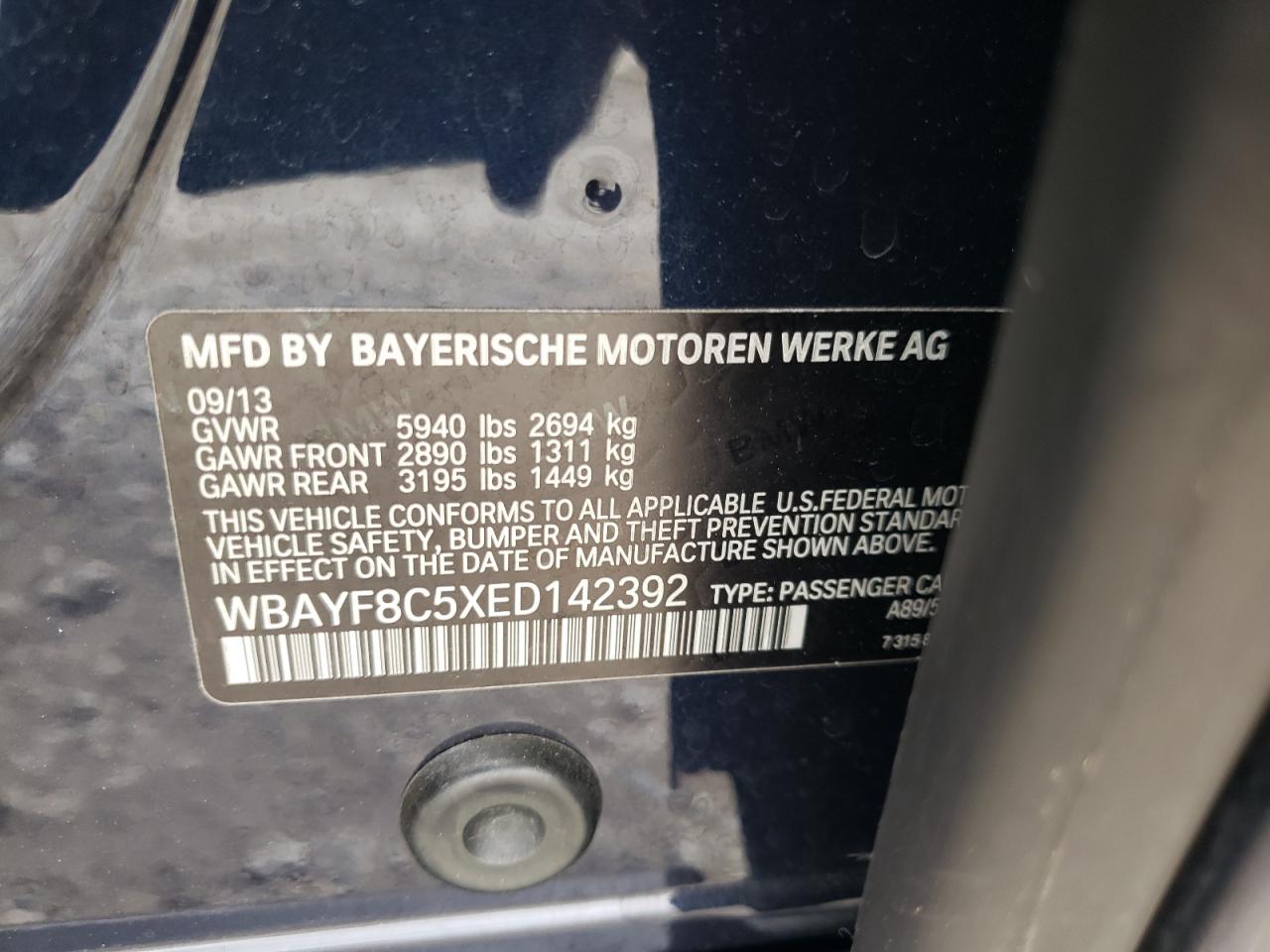 WBAYF8C5XED142392 2014 BMW 750 Lxi