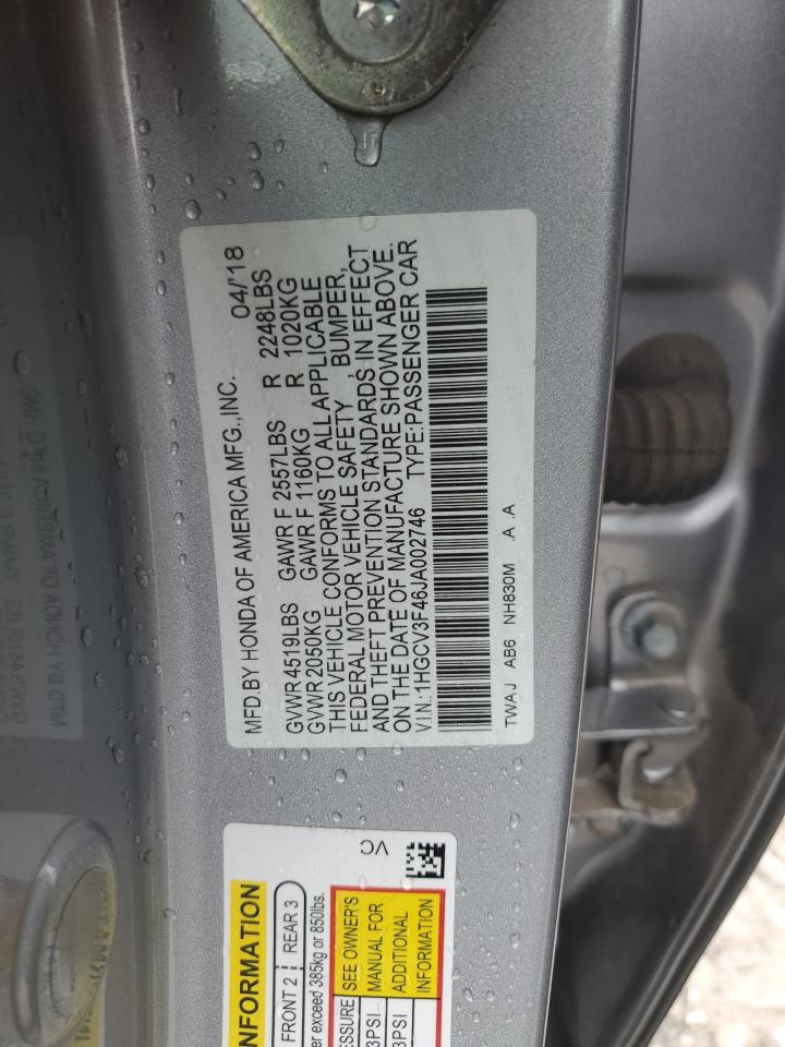 1HGCV3F46JA002746 2018 Honda Accord Hybrid Ex