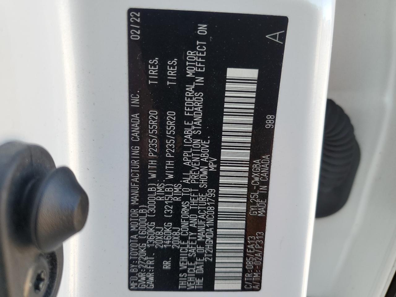 2022 Lexus Rx 450H VIN: 2T2HGMDA1NC081799 Lot: 69439864