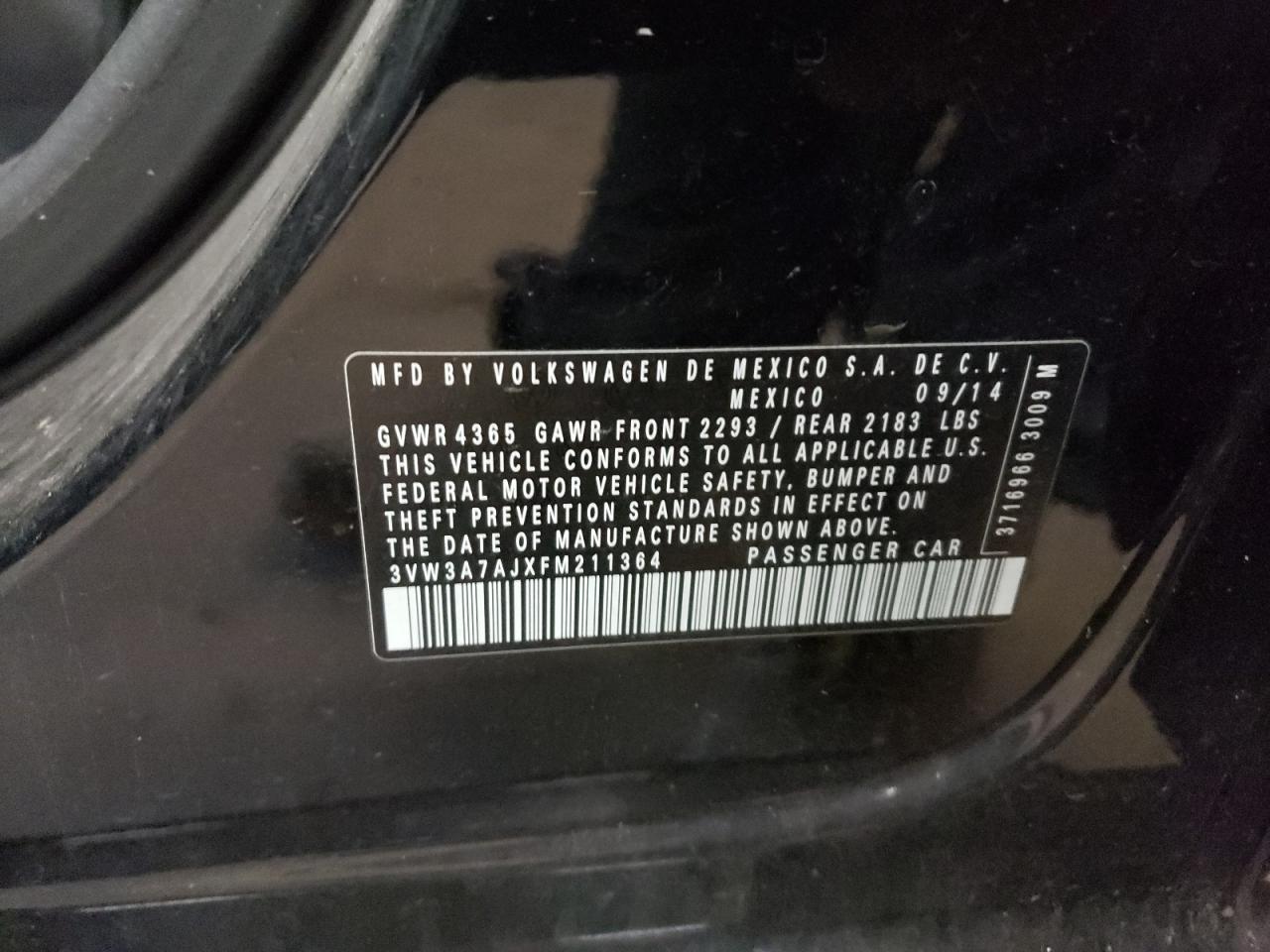 3VW3A7AJXFM211364 2015 Volkswagen Jetta Tdi