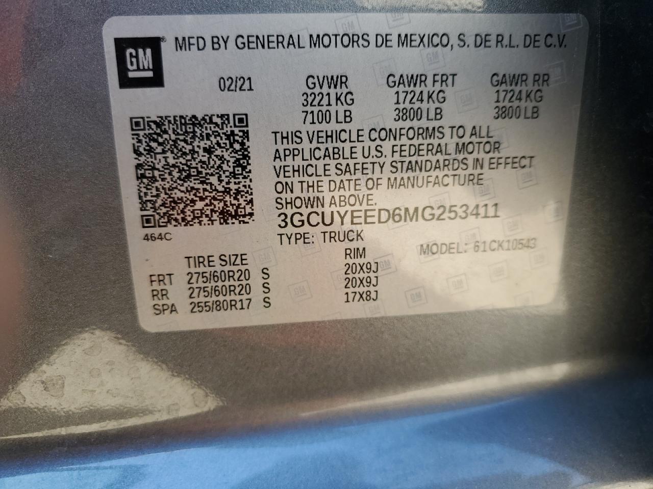 3GCUYEED6MG253411 2021 Chevrolet Silverado K1500 Rst