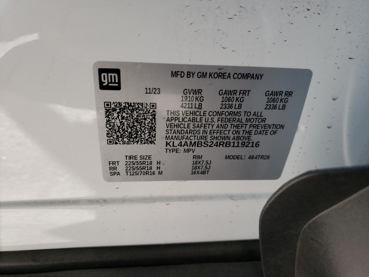 2024 Buick Encore Gx Preferred VIN: KL4AMBS24RB119216 Lot: 69857484