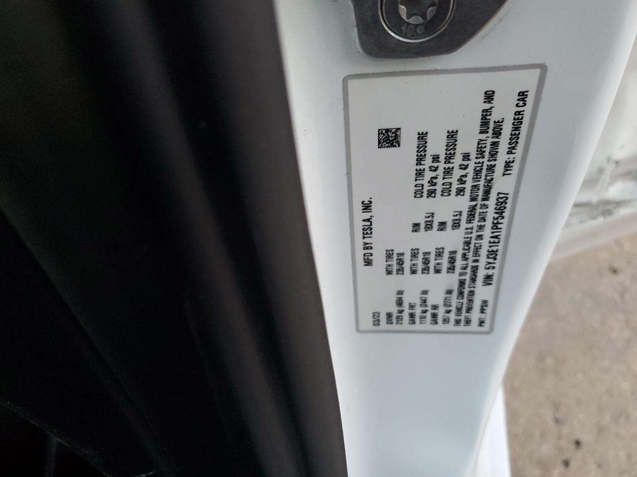 5YJ3E1EA1PF546937 2023 Tesla Model 3