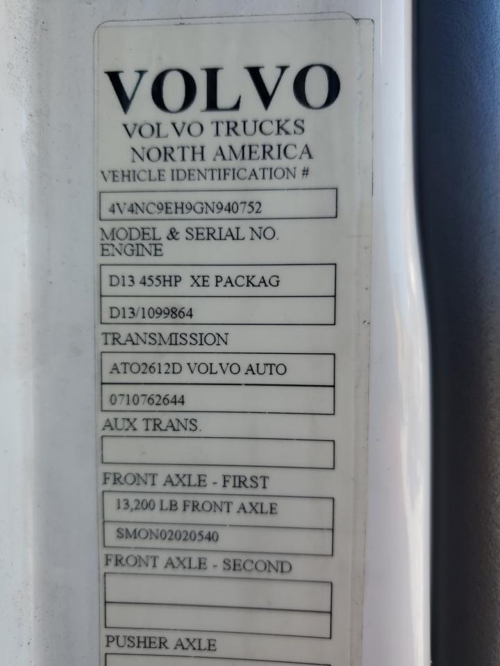 4V4NC9EH9GN940752 2016 Volvo Vn Vnl