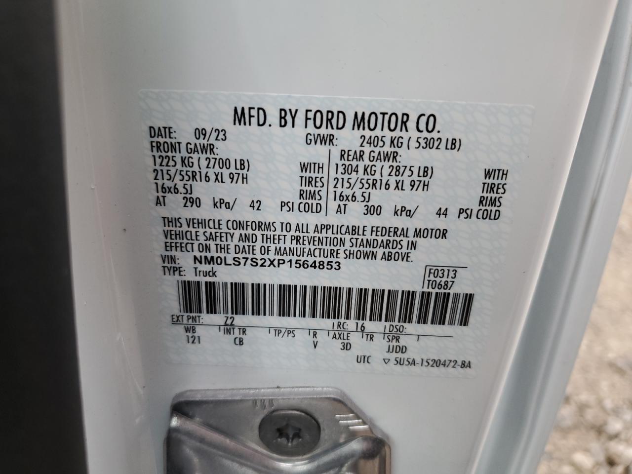 NM0LS7S2XP1564853 2023 Ford Transit Connect Xl