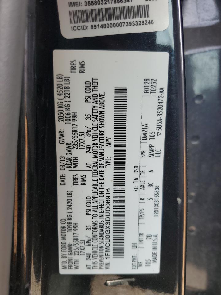 1FMCU0GX3DUD06916 2013 Ford Escape Se