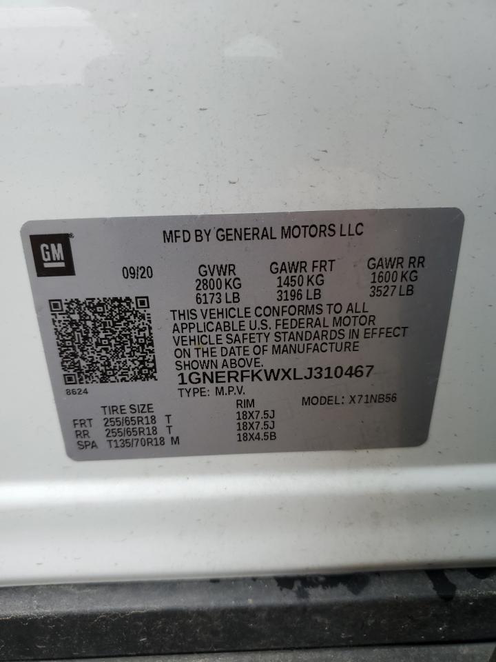 1GNERFKWXLJ310467 2020 Chevrolet Traverse Ls