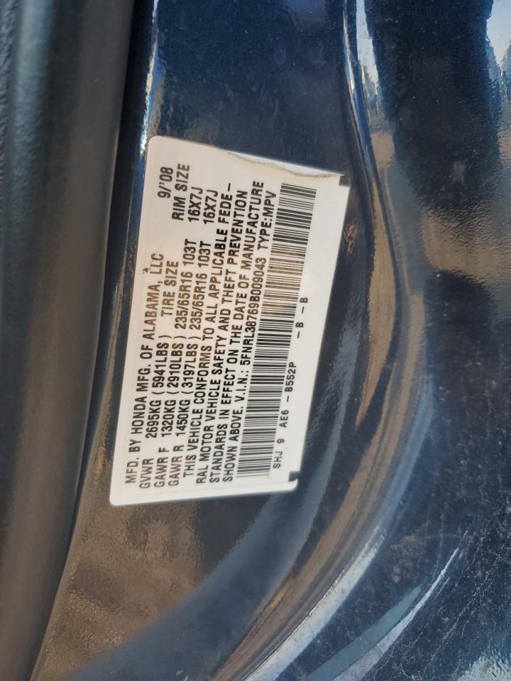 5FNRL38769B009043 2009 Honda Odyssey Exl