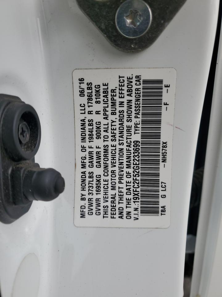 19XFC2F52GE233699 2016 Honda Civic Lx 19XFC2F52GE233699 2016 Honda Civic Lx