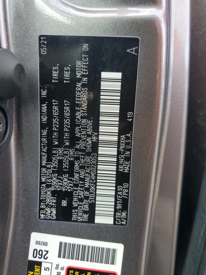 5TDJSKFC4MS023053 2021 Toyota Sienna Xle