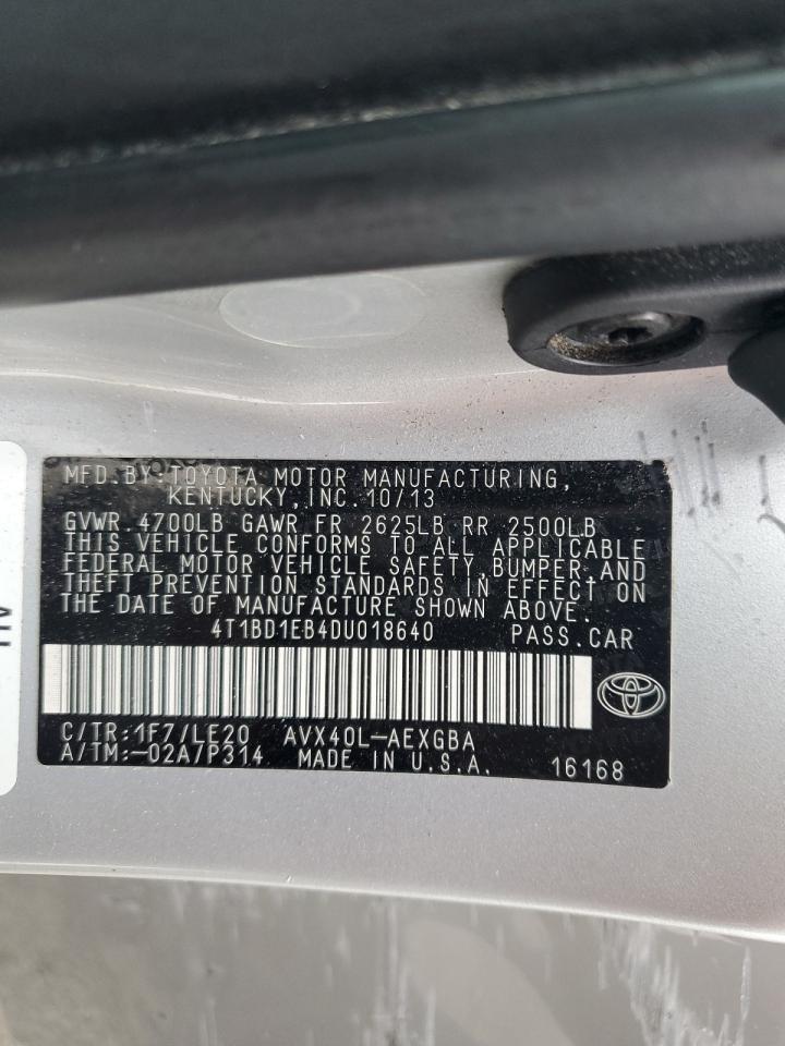 4T1BD1EB4DU018640 2013 Toyota Avalon Hybrid