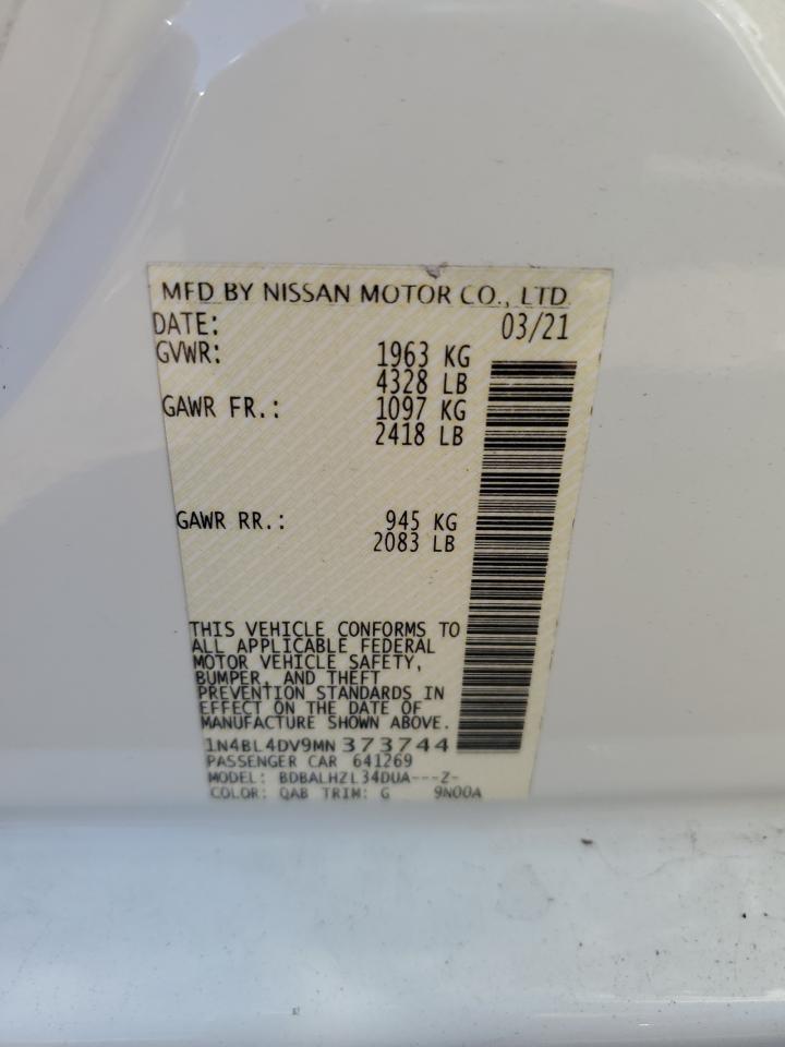 1N4BL4DV9MN373744 2021 Nissan Altima Sv