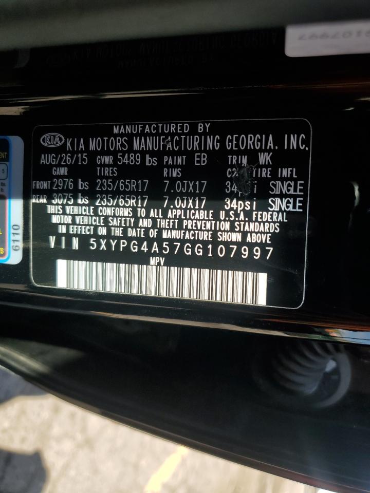 5XYPG4A57GG107997 2016 Kia Sorento Lx