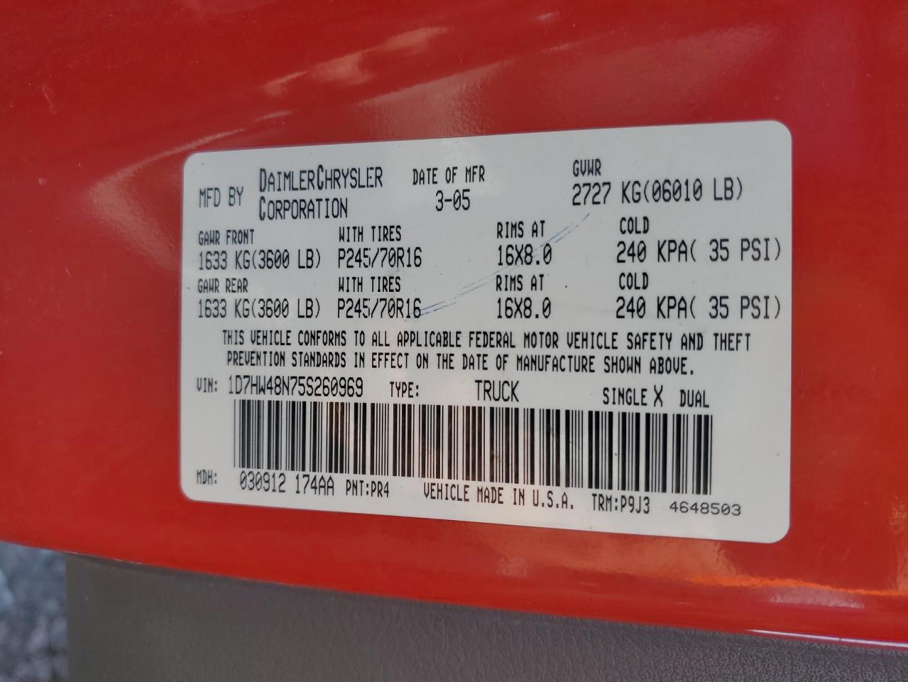 1D7HW48N75S260969 2005 Dodge Dakota Quad Slt