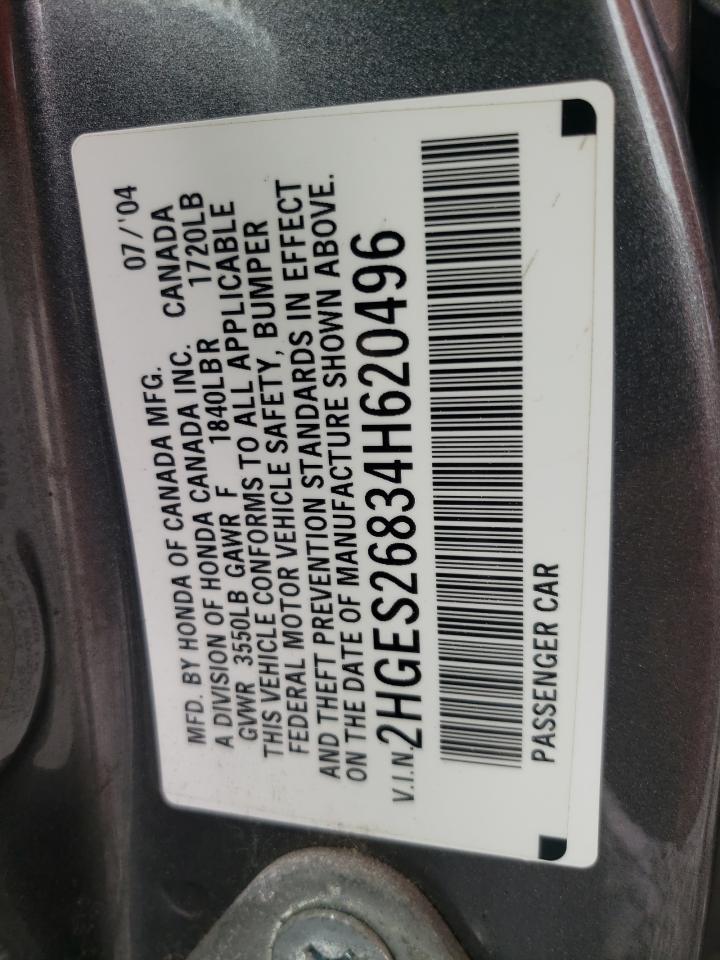 2HGES26834H620496 2004 Honda Civic Ex