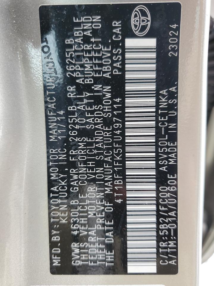 4T1BF1FK5FU497114 2015 TOYOTA CAMRY - Image 14