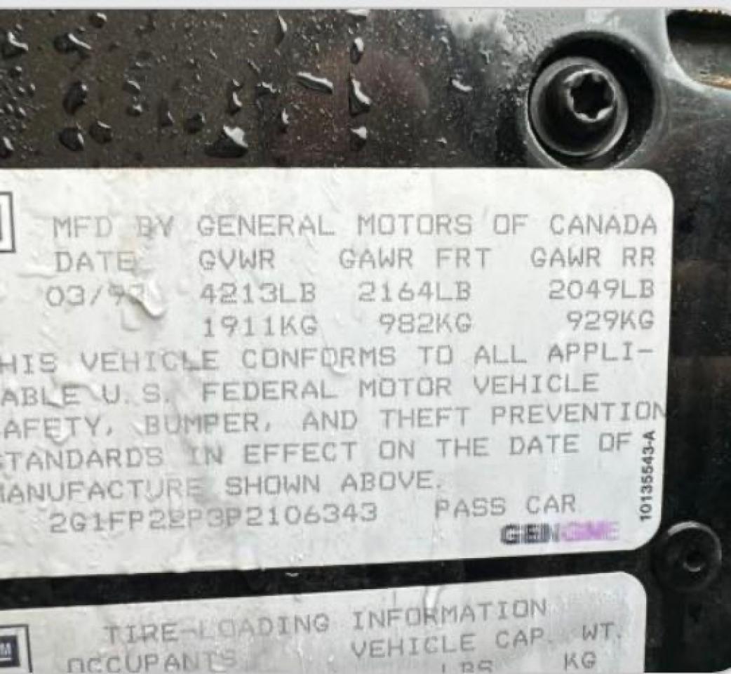 2G1FP22P3P2106343 1993 Chevrolet Camaro Z28