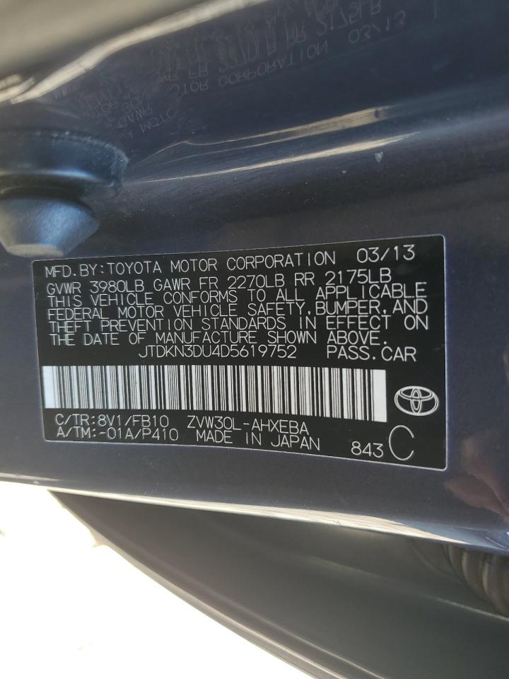 JTDKN3DU4D5619752 2013 Toyota Prius