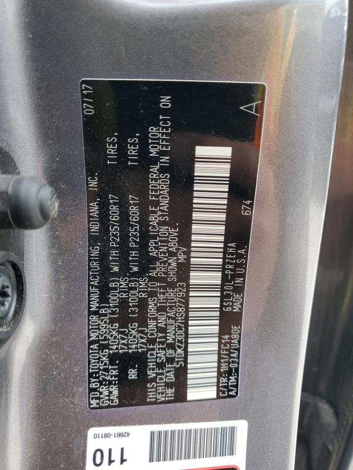 5TDKZ3DC7HS877923 2017 Toyota Sienna Le