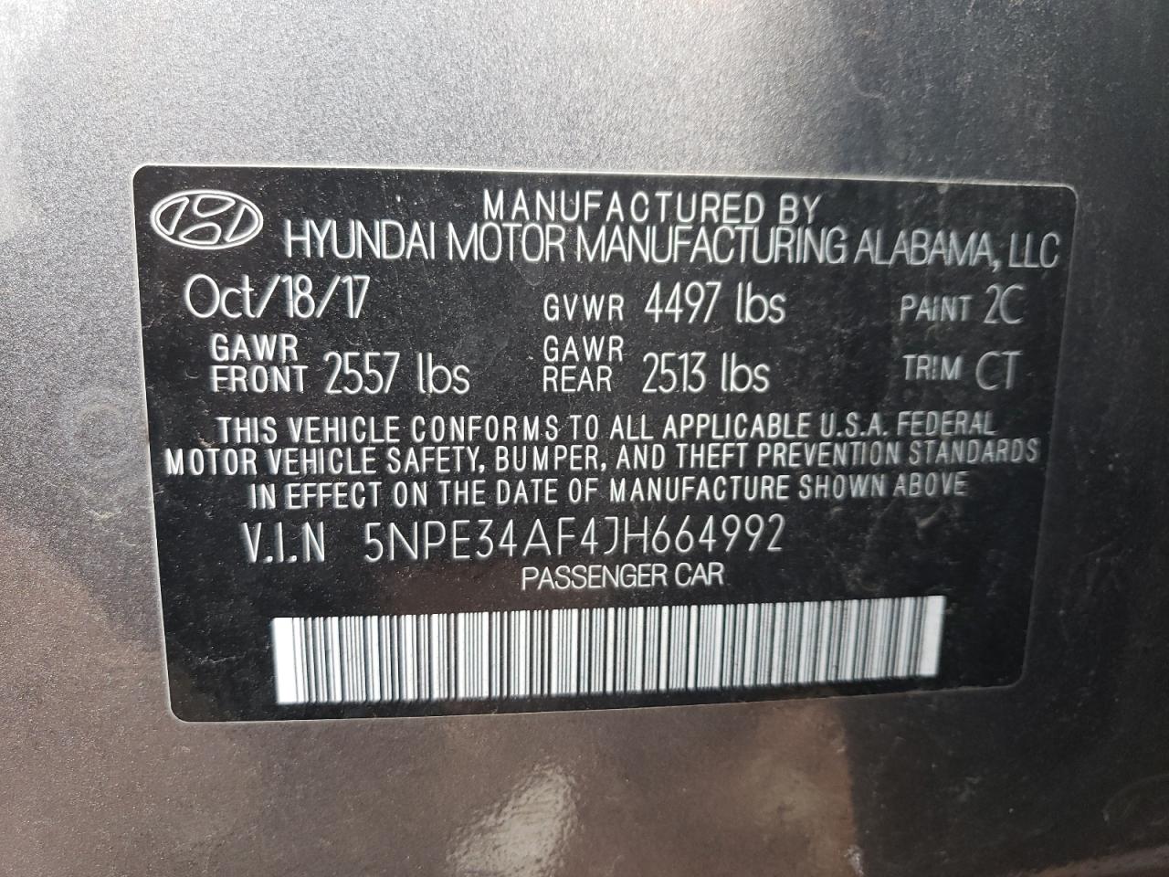 5NPE34AF4JH664992 2018 Hyundai Sonata Sport