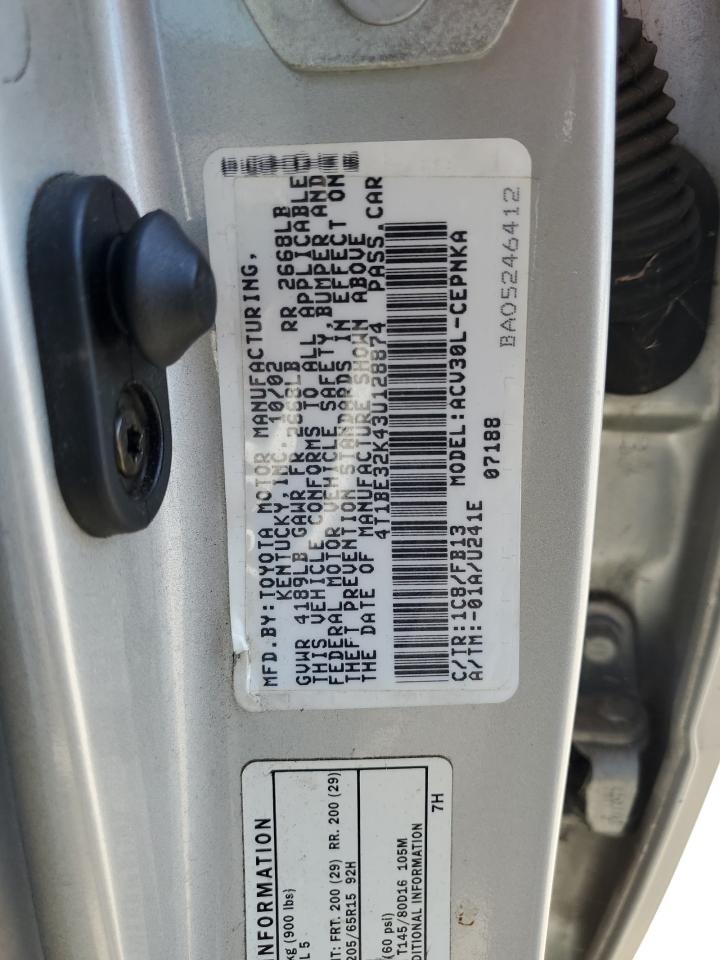 4T1BE32K43U128874 2003 Toyota Camry Le