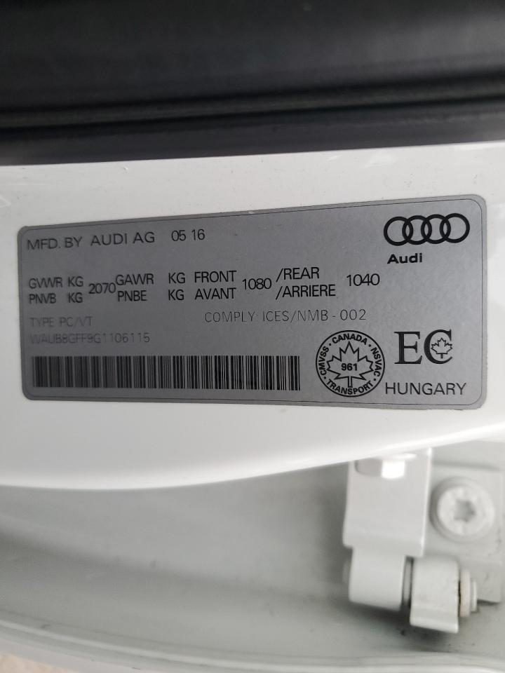 WAUB8GFF9G1106115 2016 Audi A3 Premium