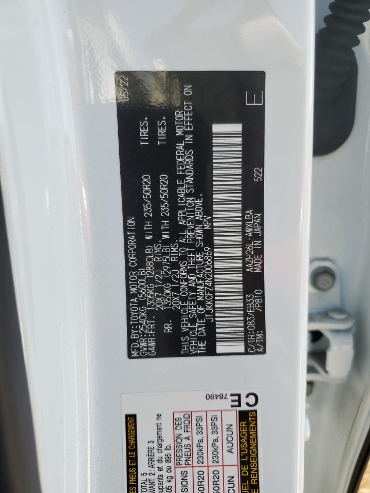 JTJKKCFZ4N2006869 2022 Lexus Nx 450H