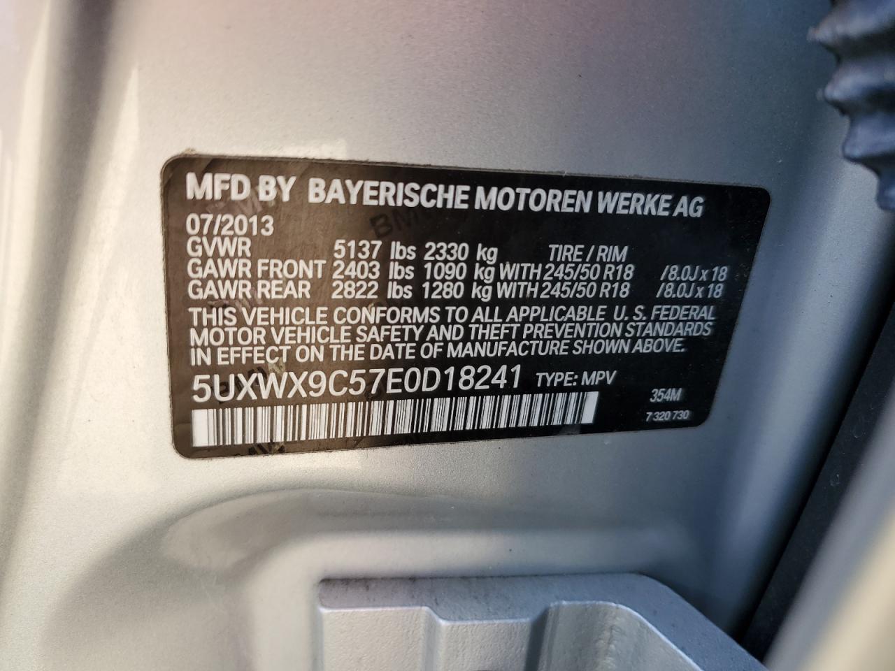 5UXWX9C57E0D18241 2014 BMW X3 xDrive28I