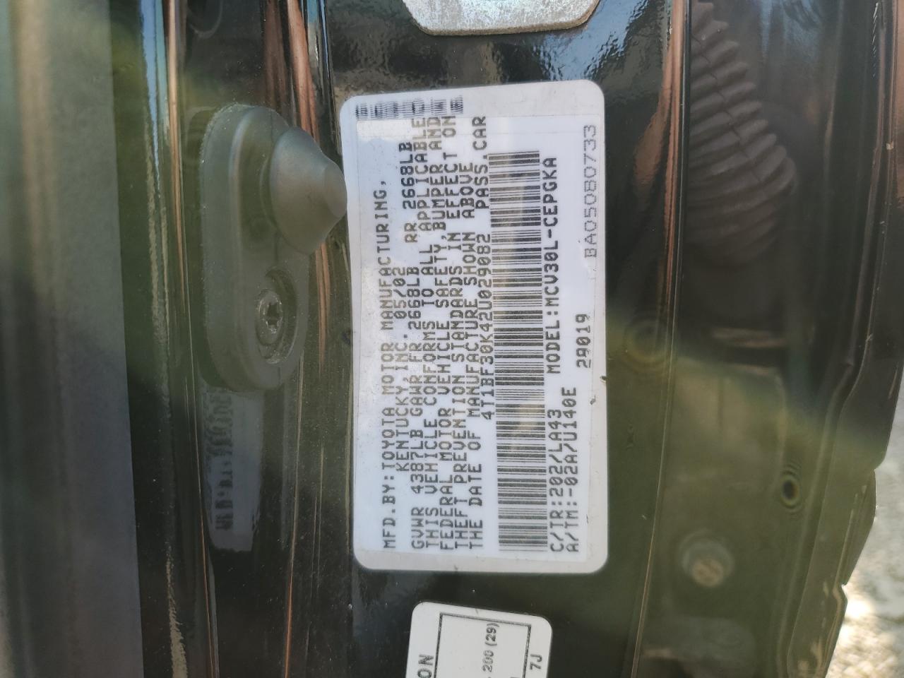 4T1BF30K42U029082 2002 Toyota Camry Le