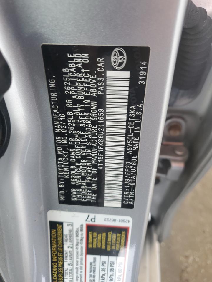 4T1BF1FK8GU211659 2016 Toyota Camry Le