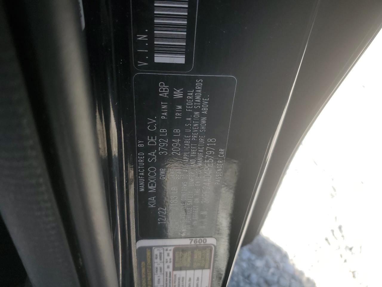 3KPF24AD4PE579718 2023 Kia Forte Lx