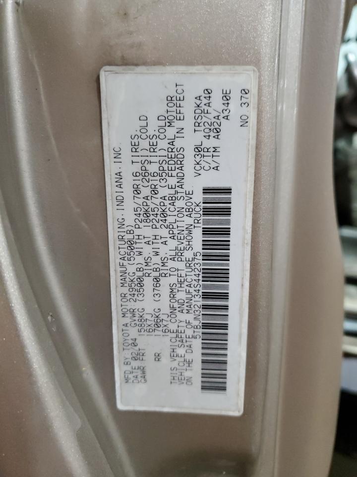 5TBJN32134S442375 2004 Toyota Tundra